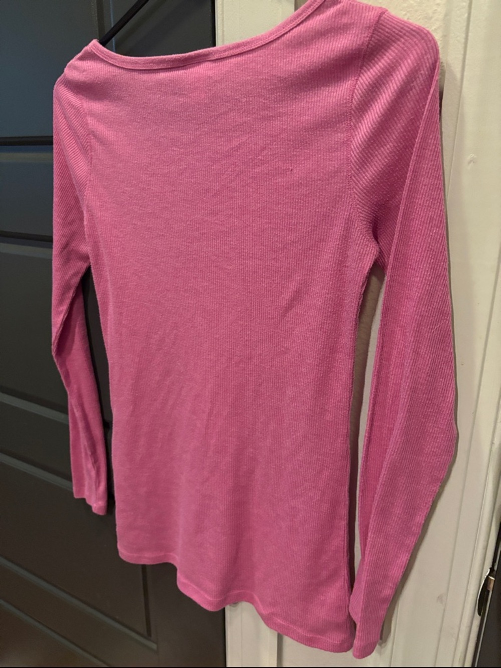 Mossimo Supply Co. Bright Pink Long-Sleeve Ribbed Tee for Kids - Picture 4 of 5